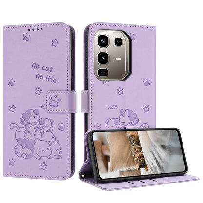 Embossed Kitten Phone Leather Case with Lanyard, For Infinix GT 50 Pro 5G, For Infinix Hot 70 5G, For Infinix Note Edge 5G, For Infinix Smart 20 4G, For Infinix Note 60 / 60 Pro 5G, For Infinix Hot 60 4G / Hot 60i 4G, For Infinix Hot 60 Pro+ 4G        ...