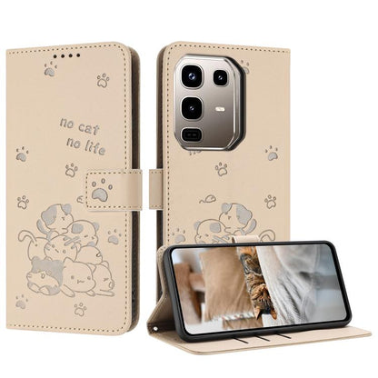 Embossed Kitten Phone Leather Case with Lanyard, For Infinix GT 50 Pro 5G, For Infinix Hot 70 5G, For Infinix Note Edge 5G, For Infinix Smart 20 4G, For Infinix Note 60 / 60 Pro 5G, For Infinix Hot 60 4G / Hot 60i 4G, For Infinix Hot 60 Pro+ 4G        ...