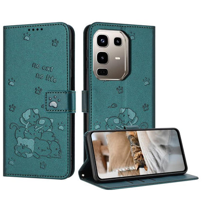 Embossed Kitten Phone Leather Case with Lanyard, For Infinix GT 50 Pro 5G, For Infinix Hot 70 5G, For Infinix Note Edge 5G, For Infinix Smart 20 4G, For Infinix Note 60 / 60 Pro 5G, For Infinix Hot 60 4G / Hot 60i 4G, For Infinix Hot 60 Pro+ 4G        ...