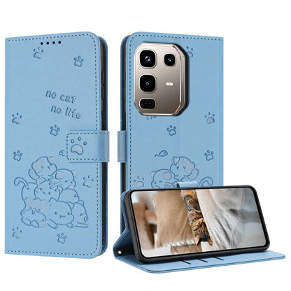 Embossed Kitten Phone Leather Case with Lanyard, For Infinix GT 50 Pro 5G, For Infinix Hot 70 5G, For Infinix Note Edge 5G, For Infinix Smart 20 4G, For Infinix Note 60 / 60 Pro 5G, For Infinix Hot 60 4G / Hot 60i 4G, For Infinix Hot 60 Pro+ 4G        ...