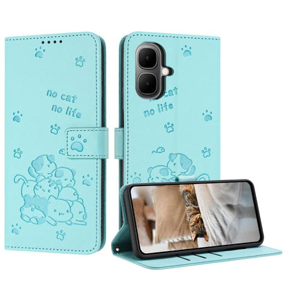 Embossed Kitten Phone Leather Case with Lanyard, For Infinix GT 50 Pro 5G, For Infinix Hot 70 5G, For Infinix Note Edge 5G, For Infinix Smart 20 4G, For Infinix Note 60 / 60 Pro 5G, For Infinix Hot 60 4G / Hot 60i 4G, For Infinix Hot 60 Pro+ 4G        ...