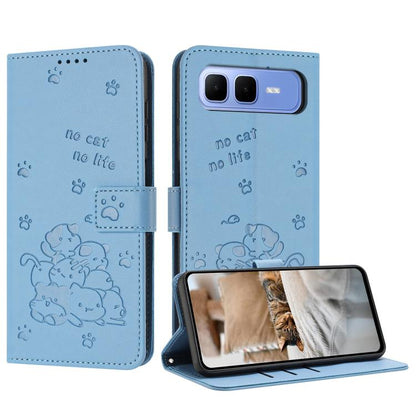 Embossed Kitten Phone Leather Case with Lanyard, For Infinix GT 50 Pro 5G, For Infinix Hot 70 5G, For Infinix Note Edge 5G, For Infinix Smart 20 4G, For Infinix Note 60 / 60 Pro 5G, For Infinix Hot 60 4G / Hot 60i 4G, For Infinix Hot 60 Pro+ 4G        ...