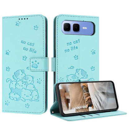 Embossed Kitten Phone Leather Case with Lanyard, For Infinix GT 50 Pro 5G, For Infinix Hot 70 5G, For Infinix Note Edge 5G, For Infinix Smart 20 4G, For Infinix Note 60 / 60 Pro 5G, For Infinix Hot 60 4G / Hot 60i 4G, For Infinix Hot 60 Pro+ 4G        ...