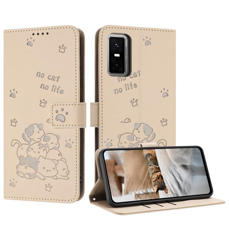 Embossed Kitten Phone Leather Case with Lanyard, For Infinix GT 50 Pro 5G, For Infinix Hot 70 5G, For Infinix Note Edge 5G, For Infinix Smart 20 4G, For Infinix Note 60 / 60 Pro 5G, For Infinix Hot 60 4G / Hot 60i 4G, For Infinix Hot 60 Pro+ 4G        ...