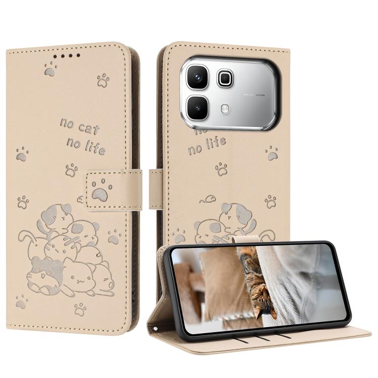 Embossed Kitten Phone Leather Case with Lanyard, For Infinix GT 50 Pro 5G, For Infinix Hot 70 5G, For Infinix Note Edge 5G, For Infinix Smart 20 4G, For Infinix Note 60 / 60 Pro 5G, For Infinix Hot 60 4G / Hot 60i 4G, For Infinix Hot 60 Pro+ 4G        ...