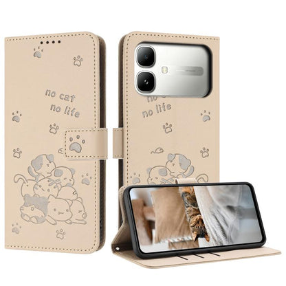 Embossed Kitten Phone Leather Case with Lanyard, For Infinix GT 50 Pro 5G, For Infinix Hot 70 5G, For Infinix Note Edge 5G, For Infinix Smart 20 4G, For Infinix Note 60 / 60 Pro 5G, For Infinix Hot 60 4G / Hot 60i 4G, For Infinix Hot 60 Pro+ 4G        ...