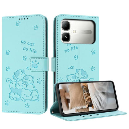 Embossed Kitten Phone Leather Case with Lanyard, For Infinix GT 50 Pro 5G, For Infinix Hot 70 5G, For Infinix Note Edge 5G, For Infinix Smart 20 4G, For Infinix Note 60 / 60 Pro 5G, For Infinix Hot 60 4G / Hot 60i 4G, For Infinix Hot 60 Pro+ 4G        ...