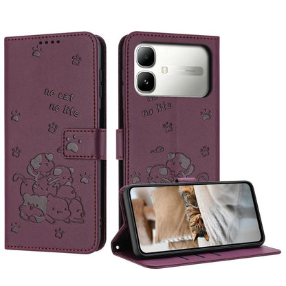 Embossed Kitten Phone Leather Case with Lanyard, For Infinix GT 50 Pro 5G, For Infinix Hot 70 5G, For Infinix Note Edge 5G, For Infinix Smart 20 4G, For Infinix Note 60 / 60 Pro 5G, For Infinix Hot 60 4G / Hot 60i 4G, For Infinix Hot 60 Pro+ 4G        ...