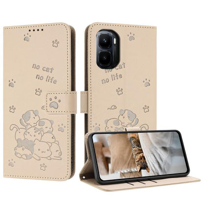 Embossed Kitten Phone Leather Case with Lanyard, For Infinix GT 50 Pro 5G, For Infinix Hot 70 5G, For Infinix Note Edge 5G, For Infinix Smart 20 4G, For Infinix Note 60 / 60 Pro 5G, For Infinix Hot 60 4G / Hot 60i 4G, For Infinix Hot 60 Pro+ 4G        ...
