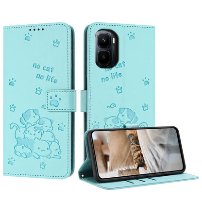 Embossed Kitten Phone Leather Case with Lanyard, For Infinix GT 50 Pro 5G, For Infinix Hot 70 5G, For Infinix Note Edge 5G, For Infinix Smart 20 4G, For Infinix Note 60 / 60 Pro 5G, For Infinix Hot 60 4G / Hot 60i 4G, For Infinix Hot 60 Pro+ 4G        ...