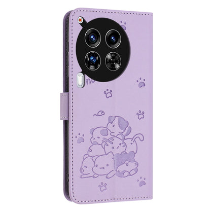 Embossed Kitten Phone Leather Case with Lanyard, For Tecno Camon 30 4G / Camon 30 5G, For Tecno Spark 20 Pro+ 4G, For Tecno Spark 20 Pro, For Tecno Spark Go 2024 4G, For Tecno Pova 5 Pro, For Tecno Pova 5, For Tecno Camon 20 Premier                    ...