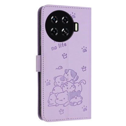 Embossed Kitten Phone Leather Case with Lanyard, For Tecno Spark 20 Pro+ 4G, For Tecno Spark 20 Pro, For Tecno Spark Go 2024 4G, For Tecno Pova 5 Pro, For Tecno Pova 5, For Tecno Camon 20 Premier, For Tecno Camon 20 Pro 5G                              ...