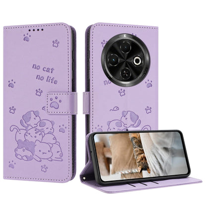 Embossed Kitten Phone Leather Case with Lanyard, For Tecno Camon 40 Premier, For Tecno Camon 40 4G, For Tecno Camon 40 Pro 5G, For Tecno Spark 30C 5G / Pop 9 5G, For Tecno Camon 30S, For Tecno Spark 30 5G, For Tecno Spark 30 Pro, For Tecno Spark 30 4G ...