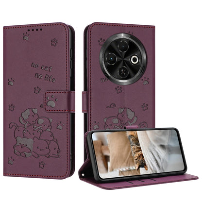 Embossed Kitten Phone Leather Case with Lanyard, For Tecno Camon 40 Premier, For Tecno Camon 40 4G, For Tecno Camon 40 Pro 5G, For Tecno Spark 30C 5G / Pop 9 5G, For Tecno Camon 30S, For Tecno Spark 30 5G, For Tecno Spark 30 Pro, For Tecno Spark 30 4G ...