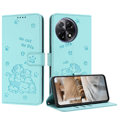 Embossed Kitten Phone Leather Case with Lanyard, For Tecno Camon 40 Premier, For Tecno Camon 40 4G, For Tecno Camon 40 Pro 5G, For Tecno Spark 30C 5G / Pop 9 5G, For Tecno Camon 30S, For Tecno Spark 30 5G, For Tecno Spark 30 Pro, For Tecno Spark 30 4G ...