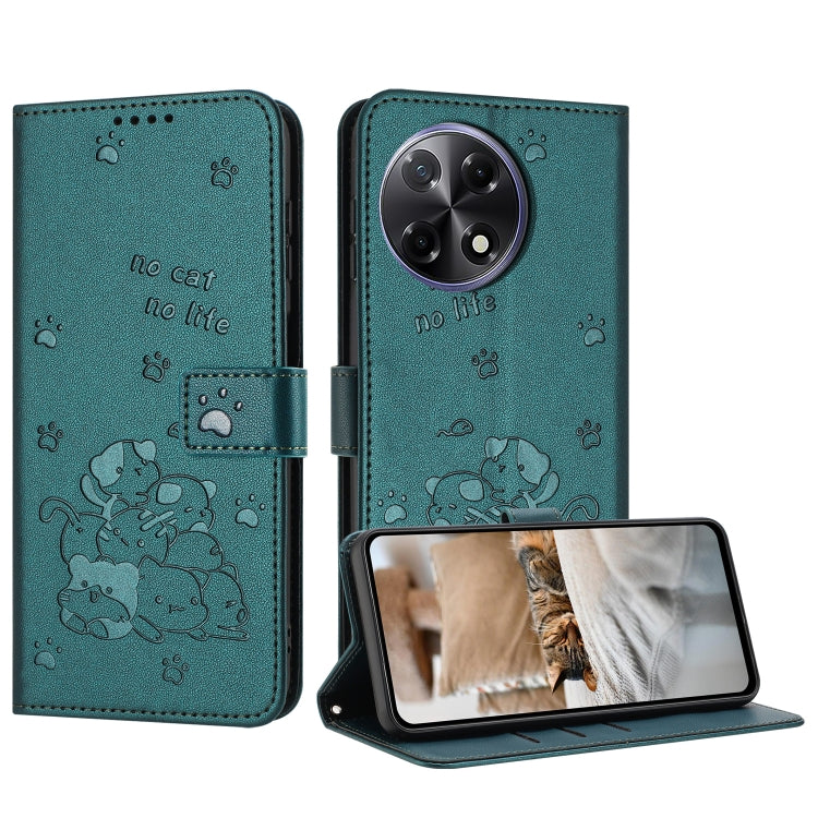 Embossed Kitten Phone Leather Case with Lanyard, For Tecno Camon 40 Premier, For Tecno Camon 40 4G, For Tecno Camon 40 Pro 5G, For Tecno Spark 30C 5G / Pop 9 5G, For Tecno Camon 30S, For Tecno Spark 30 5G, For Tecno Spark 30 Pro, For Tecno Spark 30 4G ...