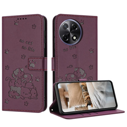 Embossed Kitten Phone Leather Case with Lanyard, For Tecno Camon 40 Premier, For Tecno Camon 40 4G, For Tecno Camon 40 Pro 5G, For Tecno Spark 30C 5G / Pop 9 5G, For Tecno Camon 30S, For Tecno Spark 30 5G, For Tecno Spark 30 Pro, For Tecno Spark 30 4G ...