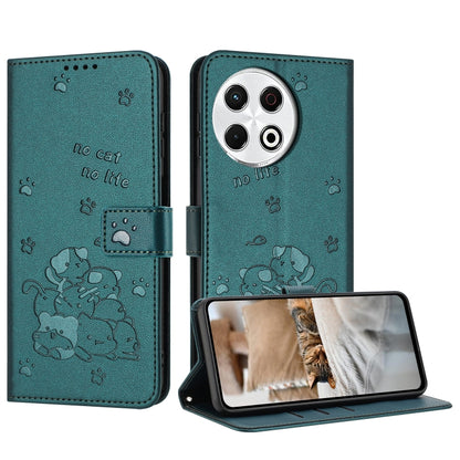 Embossed Kitten Phone Leather Case with Lanyard, For Tecno Camon 40 Premier, For Tecno Camon 40 4G, For Tecno Camon 40 Pro 5G, For Tecno Spark 30C 5G / Pop 9 5G, For Tecno Camon 30S, For Tecno Spark 30 5G, For Tecno Spark 30 Pro, For Tecno Spark 30 4G ...