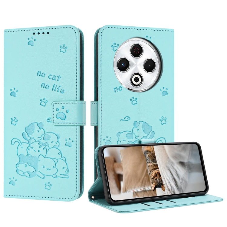 Embossed Kitten Phone Leather Case with Lanyard, For Tecno Camon 40 Premier, For Tecno Camon 40 4G, For Tecno Camon 40 Pro 5G, For Tecno Spark 30C 5G / Pop 9 5G, For Tecno Camon 30S, For Tecno Spark 30 5G, For Tecno Spark 30 Pro, For Tecno Spark 30 4G ...