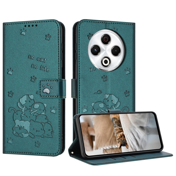 Embossed Kitten Phone Leather Case with Lanyard, For Tecno Camon 40 Premier, For Tecno Camon 40 4G, For Tecno Camon 40 Pro 5G, For Tecno Spark 30C 5G / Pop 9 5G, For Tecno Camon 30S, For Tecno Spark 30 5G, For Tecno Spark 30 Pro, For Tecno Spark 30 4G ...