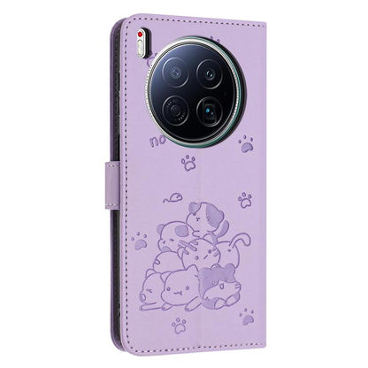 Embossed Kitten Phone Leather Case with Lanyard, For Tecno Camon 40 Premier, For Tecno Camon 40 4G, For Tecno Camon 40 Pro 5G, For Tecno Spark 30C 5G / Pop 9 5G, For Tecno Camon 30S, For Tecno Spark 30 5G, For Tecno Spark 30 Pro, For Tecno Spark 30 4G ...