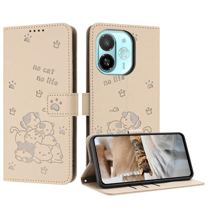 Embossed Kitten Phone Leather Case with Lanyard, For Tecno Camon 40 Premier, For Tecno Camon 40 4G, For Tecno Camon 40 Pro 5G, For Tecno Spark 30C 5G / Pop 9 5G, For Tecno Camon 30S, For Tecno Spark 30 5G, For Tecno Spark 30 Pro, For Tecno Spark 30 4G ...
