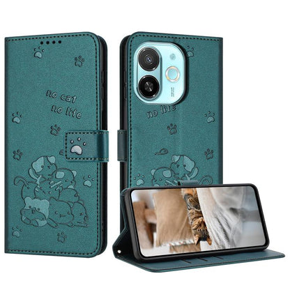 Embossed Kitten Phone Leather Case with Lanyard, For Tecno Camon 40 Premier, For Tecno Camon 40 4G, For Tecno Camon 40 Pro 5G, For Tecno Spark 30C 5G / Pop 9 5G, For Tecno Camon 30S, For Tecno Spark 30 5G, For Tecno Spark 30 Pro, For Tecno Spark 30 4G ...