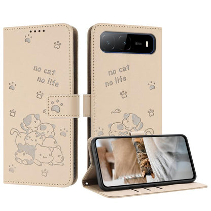 Embossed Kitten Phone Leather Case with Lanyard, For Tecno Camon 40 Premier, For Tecno Camon 40 4G, For Tecno Camon 40 Pro 5G, For Tecno Spark 30C 5G / Pop 9 5G, For Tecno Camon 30S, For Tecno Spark 30 5G, For Tecno Spark 30 Pro, For Tecno Spark 30 4G ...
