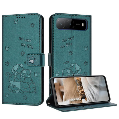 Embossed Kitten Phone Leather Case with Lanyard, For Tecno Camon 40 Premier, For Tecno Camon 40 4G, For Tecno Camon 40 Pro 5G, For Tecno Spark 30C 5G / Pop 9 5G, For Tecno Camon 30S, For Tecno Spark 30 5G, For Tecno Spark 30 Pro, For Tecno Spark 30 4G ...