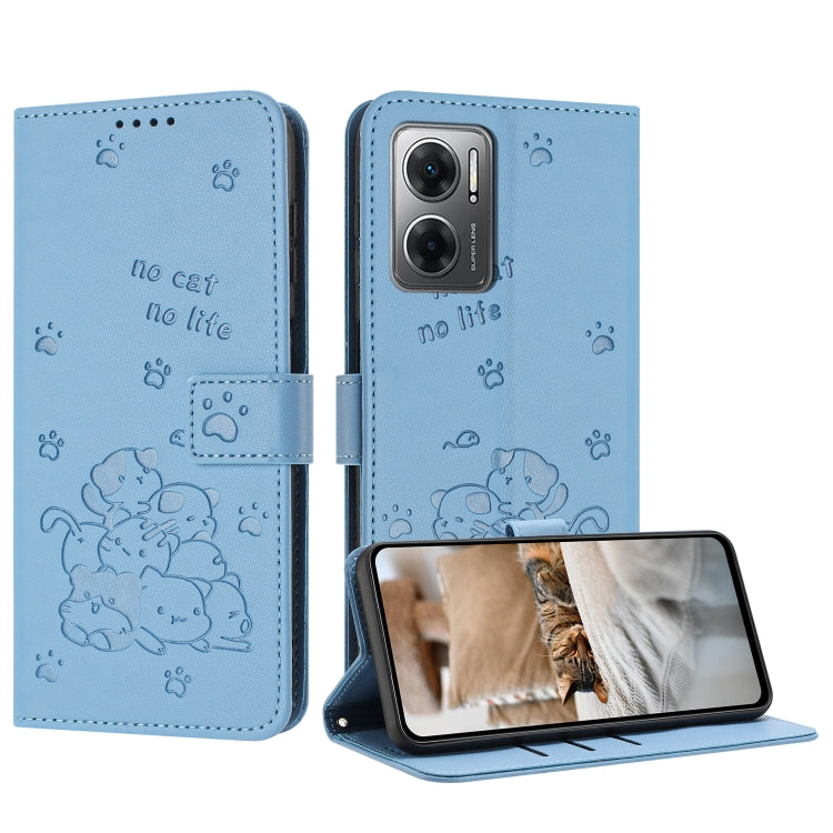 Embossed Kitten Phone Leather Case with Lanyard, For Redmi K60 Ultra, For Redmi 12 4G / Note 12R, For Redmi Note 12 Turbo, For Redmi Note 12S 4G Global, For Redmi Note 12 Pro 4G, For Redmi Note 12 4G Global, For Redmi 11A 4G Global                     ...