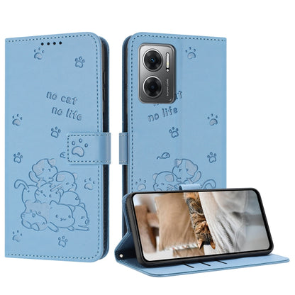 Embossed Kitten Phone Leather Case with Lanyard, For Redmi K60 Ultra, For Redmi 12 4G / Note 12R, For Redmi Note 12 Turbo, For Redmi Note 12S 4G Global, For Redmi Note 12 Pro 4G, For Redmi Note 12 4G Global, For Redmi 11A 4G Global                     ...