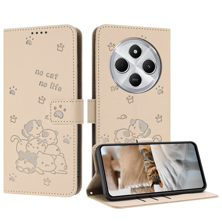 Embossed Kitten Phone Leather Case with Lanyard, For Redmi Turbo 4 / Xiaomi Poco X7 Pro, For Redmi K80 / K80 Pro, For Redmi Note 14 4G 163.25mm, For Redmi Note 14 5G, For Redmi Note 14 Pro 5G, For Redmi 14C 4G, For Redmi 13 4G / 5G / Note 13R 5G       ...