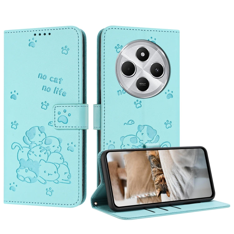 Embossed Kitten Phone Leather Case with Lanyard, For Redmi Turbo 4 / Xiaomi Poco X7 Pro, For Redmi K80 / K80 Pro, For Redmi Note 14 4G 163.25mm, For Redmi Note 14 5G, For Redmi Note 14 Pro 5G, For Redmi 14C 4G, For Redmi 13 4G / 5G / Note 13R 5G       ...