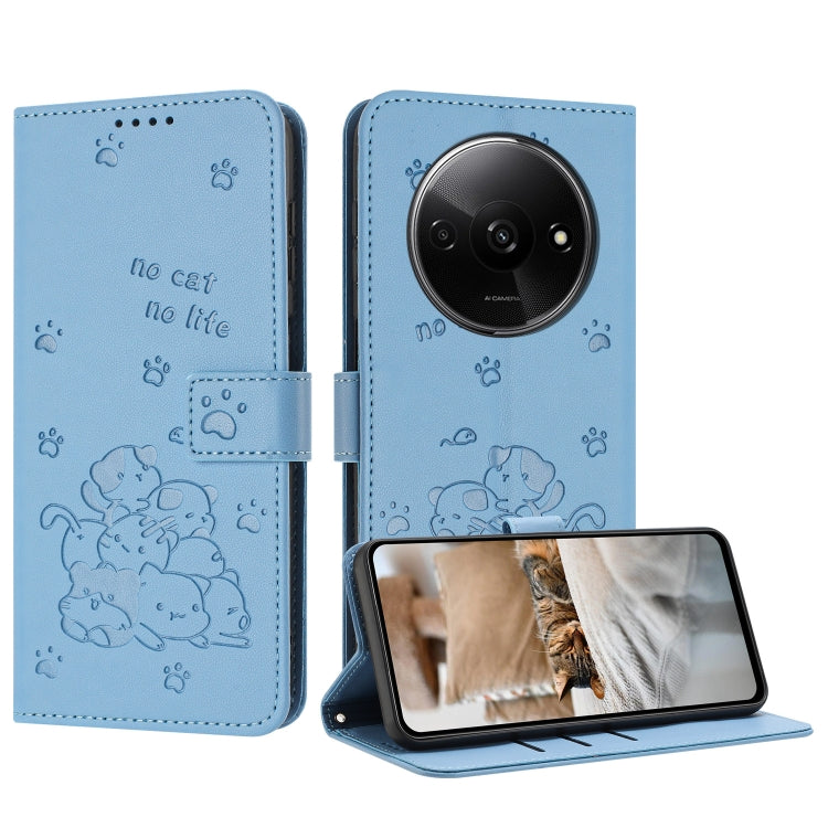 Embossed Kitten Phone Leather Case with Lanyard, For Redmi Turbo 4 / Xiaomi Poco X7 Pro, For Redmi K80 / K80 Pro, For Redmi Note 14 4G 163.25mm, For Redmi Note 14 5G, For Redmi Note 14 Pro 5G, For Redmi 14C 4G, For Redmi 13 4G / 5G / Note 13R 5G       ...