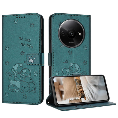 Embossed Kitten Phone Leather Case with Lanyard, For Redmi Turbo 4 / Xiaomi Poco X7 Pro, For Redmi K80 / K80 Pro, For Redmi Note 14 4G 163.25mm, For Redmi Note 14 5G, For Redmi Note 14 Pro 5G, For Redmi 14C 4G, For Redmi 13 4G / 5G / Note 13R 5G       ...
