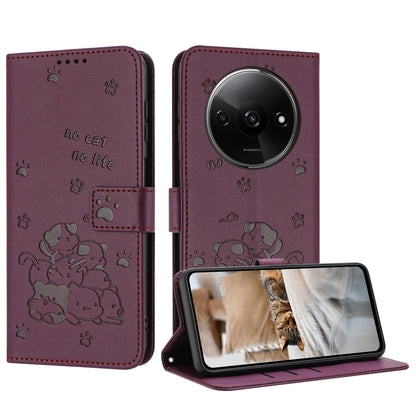 Embossed Kitten Phone Leather Case with Lanyard, For Redmi Turbo 4 / Xiaomi Poco X7 Pro, For Redmi K80 / K80 Pro, For Redmi Note 14 4G 163.25mm, For Redmi Note 14 5G, For Redmi Note 14 Pro 5G, For Redmi 14C 4G, For Redmi 13 4G / 5G / Note 13R 5G       ...