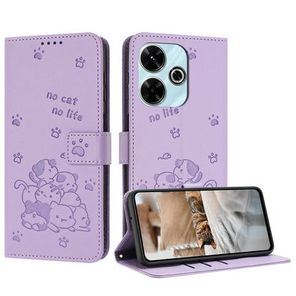 Embossed Kitten Phone Leather Case with Lanyard, For Redmi Turbo 4 / Xiaomi Poco X7 Pro, For Redmi K80 / K80 Pro, For Redmi Note 14 4G 163.25mm, For Redmi Note 14 5G, For Redmi Note 14 Pro 5G, For Redmi 14C 4G, For Redmi 13 4G / 5G / Note 13R 5G       ...