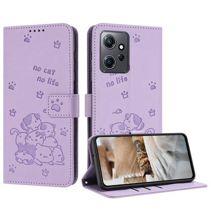 Embossed Kitten Phone Leather Case with Lanyard, For Redmi K60 Ultra, For Redmi 12 4G / Note 12R, For Redmi Note 12 Turbo, For Redmi Note 12S 4G Global, For Redmi Note 12 Pro 4G, For Redmi Note 12 4G Global, For Redmi 11A 4G Global                     ...