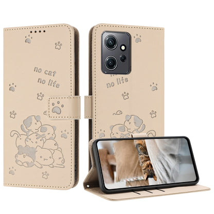 Embossed Kitten Phone Leather Case with Lanyard, For Redmi K60 Ultra, For Redmi 12 4G / Note 12R, For Redmi Note 12 Turbo, For Redmi Note 12S 4G Global, For Redmi Note 12 Pro 4G, For Redmi Note 12 4G Global, For Redmi 11A 4G Global                     ...