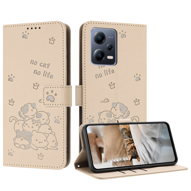 Embossed Kitten Phone Leather Case with Lanyard, For Redmi K60 Ultra, For Redmi 12 4G / Note 12R, For Redmi Note 12 Turbo, For Redmi Note 12S 4G Global, For Redmi Note 12 Pro 4G, For Redmi Note 12 4G Global, For Redmi 11A 4G Global                     ...