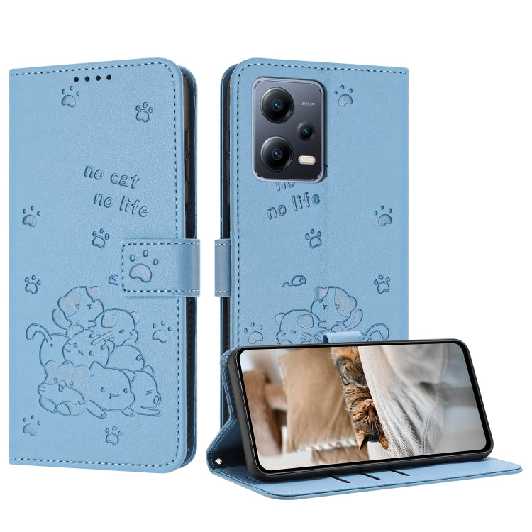 Embossed Kitten Phone Leather Case with Lanyard, For Redmi K60 Ultra, For Redmi 12 4G / Note 12R, For Redmi Note 12 Turbo, For Redmi Note 12S 4G Global, For Redmi Note 12 Pro 4G, For Redmi Note 12 4G Global, For Redmi 11A 4G Global                     ...