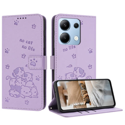 Embossed Kitten Phone Leather Case with Lanyard, For Redmi Turbo 4 / Xiaomi Poco X7 Pro, For Redmi K80 / K80 Pro, For Redmi Note 14 4G 163.25mm, For Redmi Note 14 5G, For Redmi Note 14 Pro 5G, For Redmi 14C 4G, For Redmi 13 4G / 5G / Note 13R 5G       ...