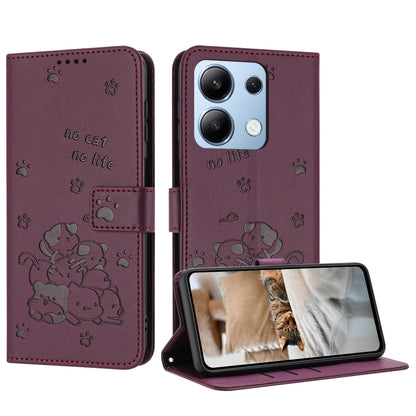 Embossed Kitten Phone Leather Case with Lanyard, For Redmi Turbo 4 / Xiaomi Poco X7 Pro, For Redmi K80 / K80 Pro, For Redmi Note 14 4G 163.25mm, For Redmi Note 14 5G, For Redmi Note 14 Pro 5G, For Redmi 14C 4G, For Redmi 13 4G / 5G / Note 13R 5G       ...