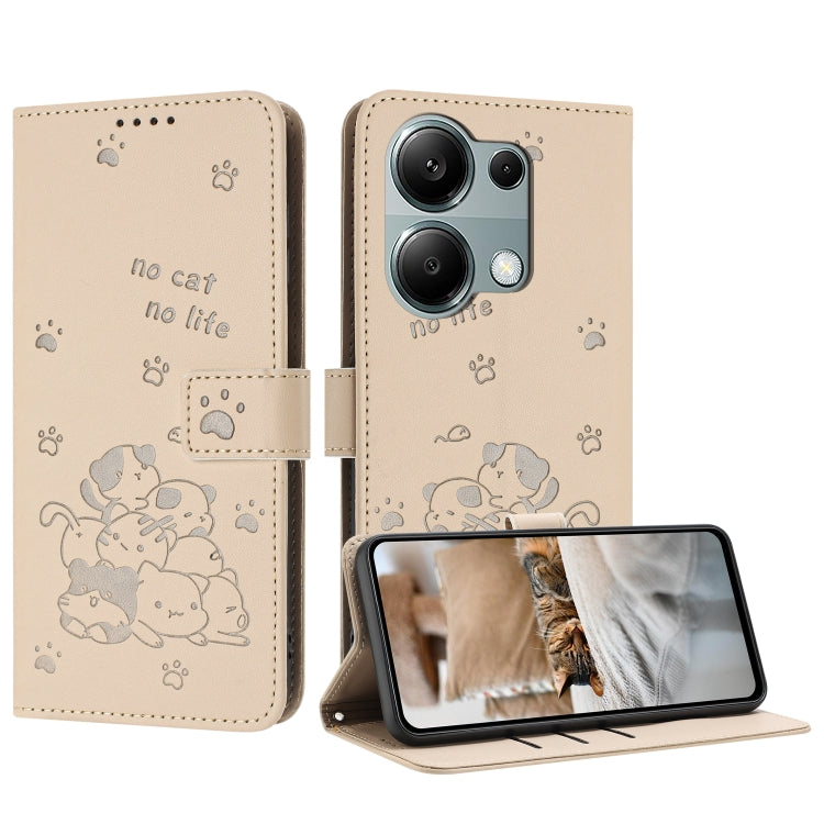 Embossed Kitten Phone Leather Case with Lanyard, For Redmi Turbo 4 / Xiaomi Poco X7 Pro, For Redmi K80 / K80 Pro, For Redmi Note 14 4G 163.25mm, For Redmi Note 14 5G, For Redmi Note 14 Pro 5G, For Redmi 14C 4G, For Redmi 13 4G / 5G / Note 13R 5G       ...