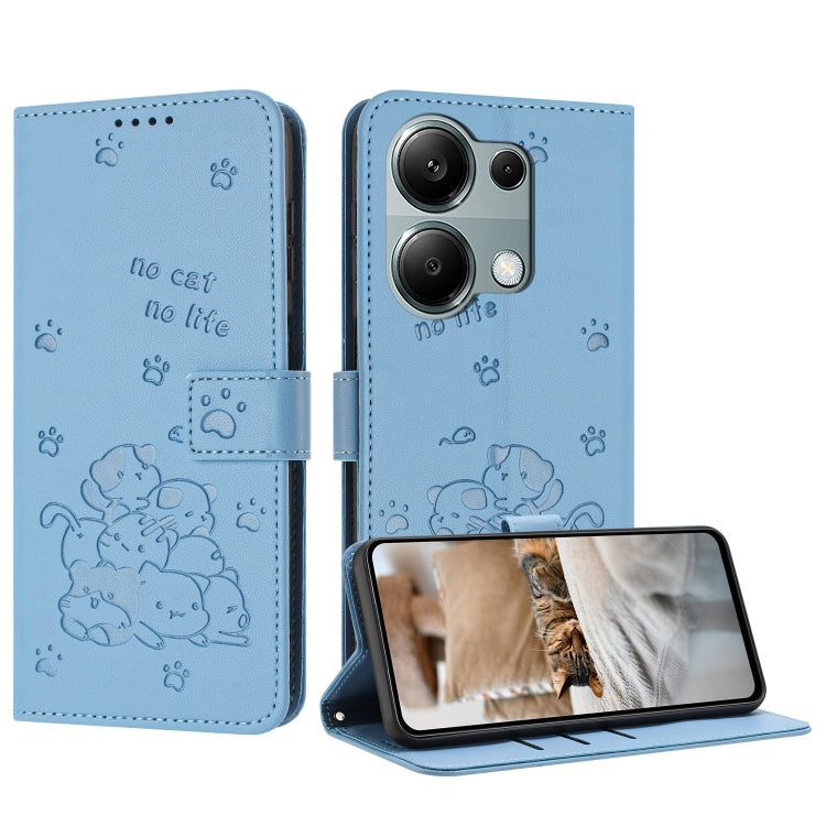 Embossed Kitten Phone Leather Case with Lanyard, For Redmi Turbo 4 / Xiaomi Poco X7 Pro, For Redmi K80 / K80 Pro, For Redmi Note 14 4G 163.25mm, For Redmi Note 14 5G, For Redmi Note 14 Pro 5G, For Redmi 14C 4G, For Redmi 13 4G / 5G / Note 13R 5G       ...