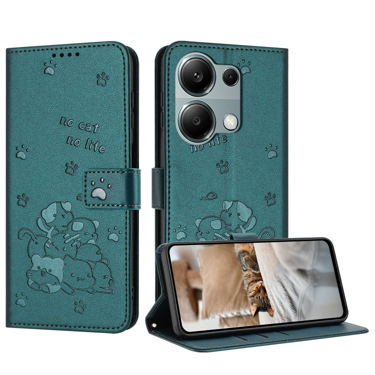 Embossed Kitten Phone Leather Case with Lanyard, For Redmi Turbo 4 / Xiaomi Poco X7 Pro, For Redmi K80 / K80 Pro, For Redmi Note 14 4G 163.25mm, For Redmi Note 14 5G, For Redmi Note 14 Pro 5G, For Redmi 14C 4G, For Redmi 13 4G / 5G / Note 13R 5G       ...