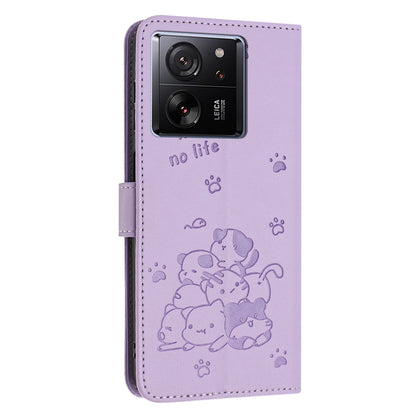 Embossed Kitten Phone Leather Case with Lanyard, For Redmi K60 Ultra, For Redmi 12 4G / Note 12R, For Redmi Note 12 Turbo, For Redmi Note 12S 4G Global, For Redmi Note 12 Pro 4G, For Redmi Note 12 4G Global, For Redmi 11A 4G Global                     ...