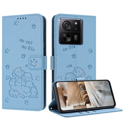 Embossed Kitten Phone Leather Case with Lanyard, For Redmi K60 Ultra, For Redmi 12 4G / Note 12R, For Redmi Note 12 Turbo, For Redmi Note 12S 4G Global, For Redmi Note 12 Pro 4G, For Redmi Note 12 4G Global, For Redmi 11A 4G Global                     ...