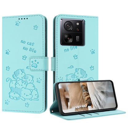 Embossed Kitten Phone Leather Case with Lanyard, For Redmi K60 Ultra, For Redmi 12 4G / Note 12R, For Redmi Note 12 Turbo, For Redmi Note 12S 4G Global, For Redmi Note 12 Pro 4G, For Redmi Note 12 4G Global, For Redmi 11A 4G Global                     ...