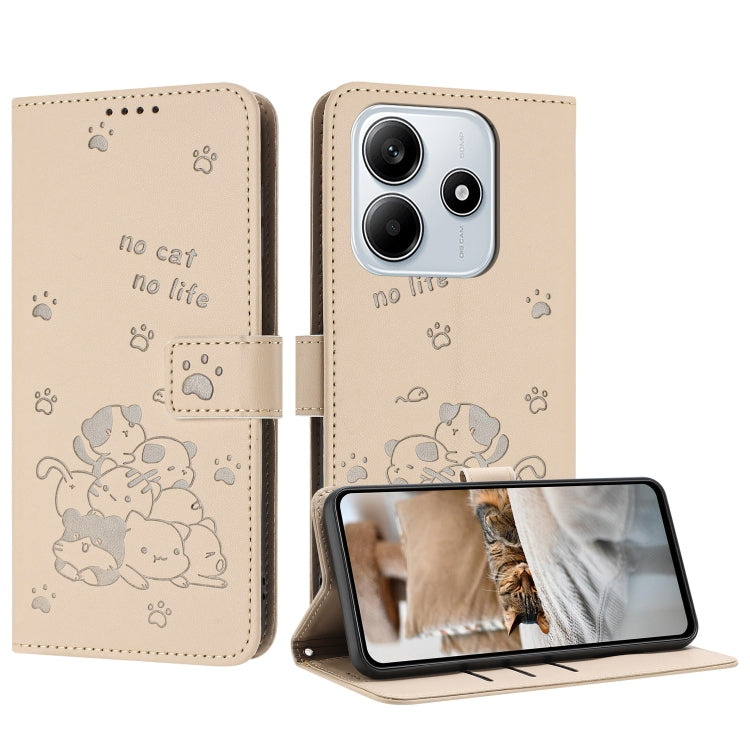 Embossed Kitten Phone Leather Case with Lanyard, For Redmi Turbo 4 / Xiaomi Poco X7 Pro, For Redmi K80 / K80 Pro, For Redmi Note 14 4G 163.25mm, For Redmi Note 14 5G, For Redmi Note 14 Pro 5G, For Redmi 14C 4G, For Redmi 13 4G / 5G / Note 13R 5G       ...
